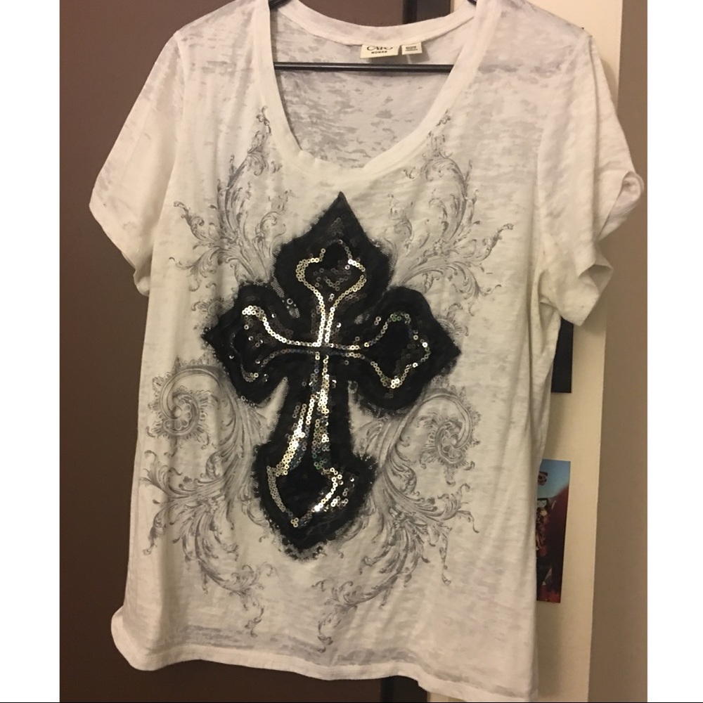 Cato 22/24 Shirt with a sequined cross